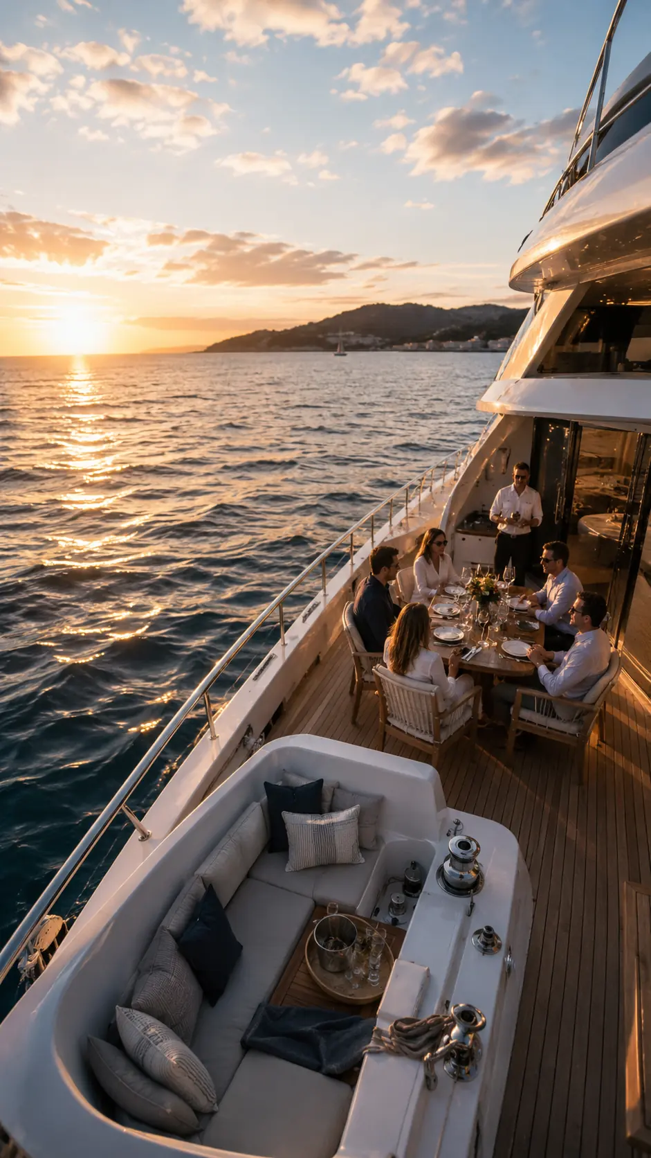 Relaxed yacht celebration detail
